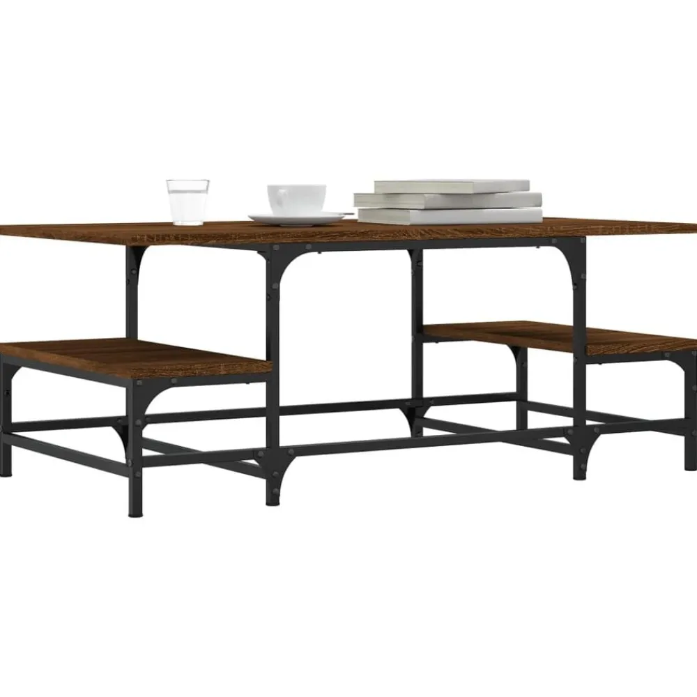 vidaXL Table basse chêne marron 100x50,5x40 cm bois d'ingénierie