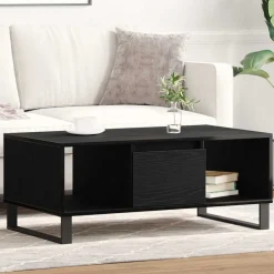 vidaXL Table basse Chêne noir 90 x 50 x 36.5 cm Bois d'ingénierie