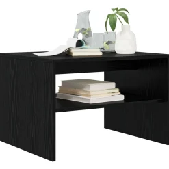 Tables-vidaXL Table basse Chêne noir 60 x 50 x 40 cm Bois d'ingénierie Ch&ecirc;ne noir