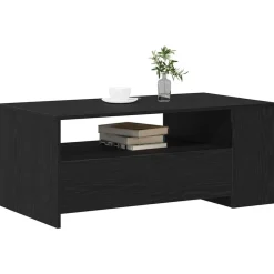 Tables-vidaXL Table basse Chêne noir 102 x 55 x 43,5 cm Bois d'ingénierie Ch&ecirc;ne noir