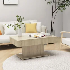 Tables-vidaXL Table basse chêne sonoma 96x50x45 cm bois d'ingénierie Ch&ecirc;ne sonoma
