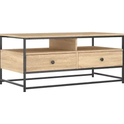 Tables-vidaXL Table basse chêne sonoma 100x51x45 cm bois d'ingénierie Chêne sonoma