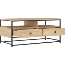 Tables-vidaXL Table basse chêne sonoma 100x51x45 cm bois d'ingénierie Ch&ecirc;ne sonoma