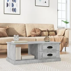 Tables-vidaXL Table basse 90x50x35 cm Bois d'ingénierie Gris béton