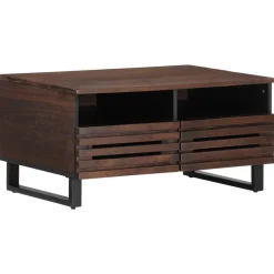 Tables-vidaXL Table basse marron 80x55x40 cm bois de massif manguier Marron foncé