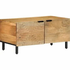 Tables-vidaXL Table basse 80x50x40 cm bois de manguier massif Marron