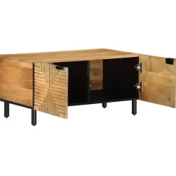 Tables-vidaXL Table basse 80x50x40 cm bois de manguier massif Marron
