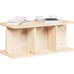 Tables-vidaXL Table basse 80 x 39,5 x 33,5 cm Bois massif en pin Naturel