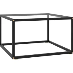vidaXL Table basse Noir avec verre trempé 60x60x35 cm