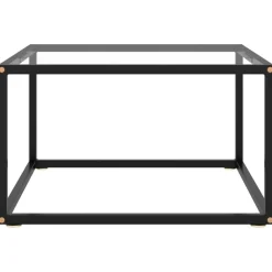 vidaXL Table basse Noir avec verre trempé 60x60x35 cm