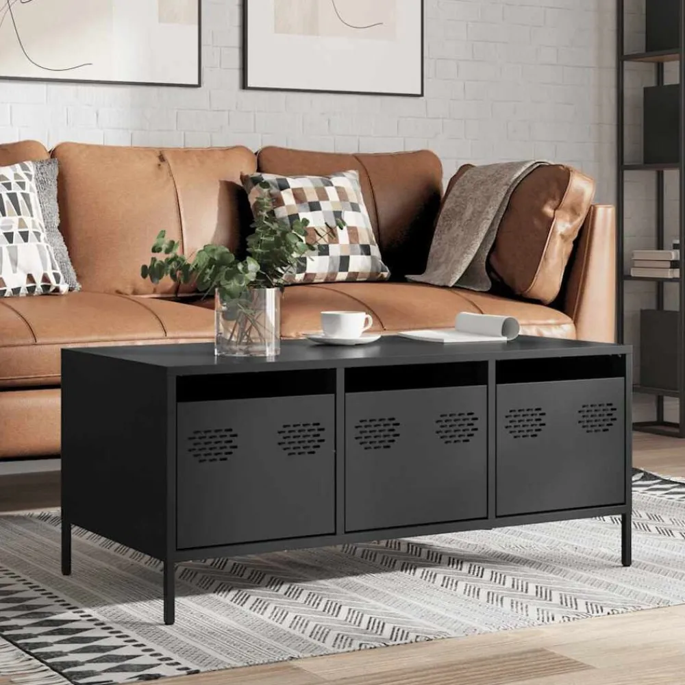 vidaXL Table basse 101,5x50x43,5 cm acier laminé à froid