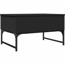 Tables-vidaXL Table basse 70x50x40 cm bois d'ingénierie et métal Noir