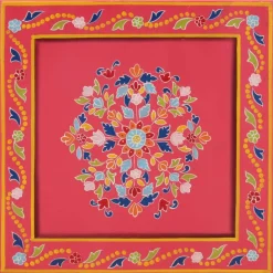 vidaXL Table basse bois de manguier massif peint à la main