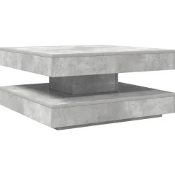 Tables-vidaXL Table basse rotative à 360 degrés 70x70x34,5 cm Gris béton