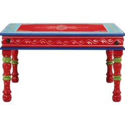 vidaXL Table basse bois de manguier massif peint à la main