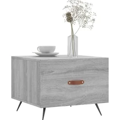 Tables-vidaXL Table basse 50x50x40 cm Bois d'ingénierie Sonoma gris