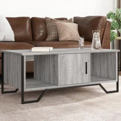 Tables-vidaXL Table basse 100x51x40 cm bois d'ingénierie Sonoma gris
