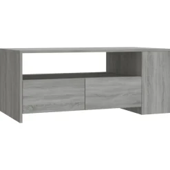 Tables-vidaXL Table basse 102x55x42 cm bois d'ingénierie Sonoma gris