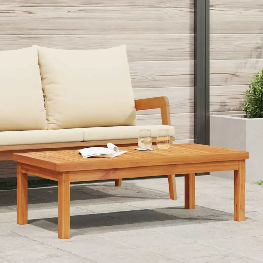 Mobilier De Jardin-vidaXL Table basse 100x50x33 cm bois d'acacia massif Crème