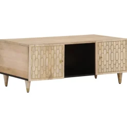 Tables-vidaXL Table basse 100x54x40 cm bois de manguier massif Marron
