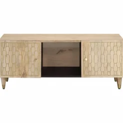 Tables-vidaXL Table basse 100x54x40 cm bois de manguier massif Marron