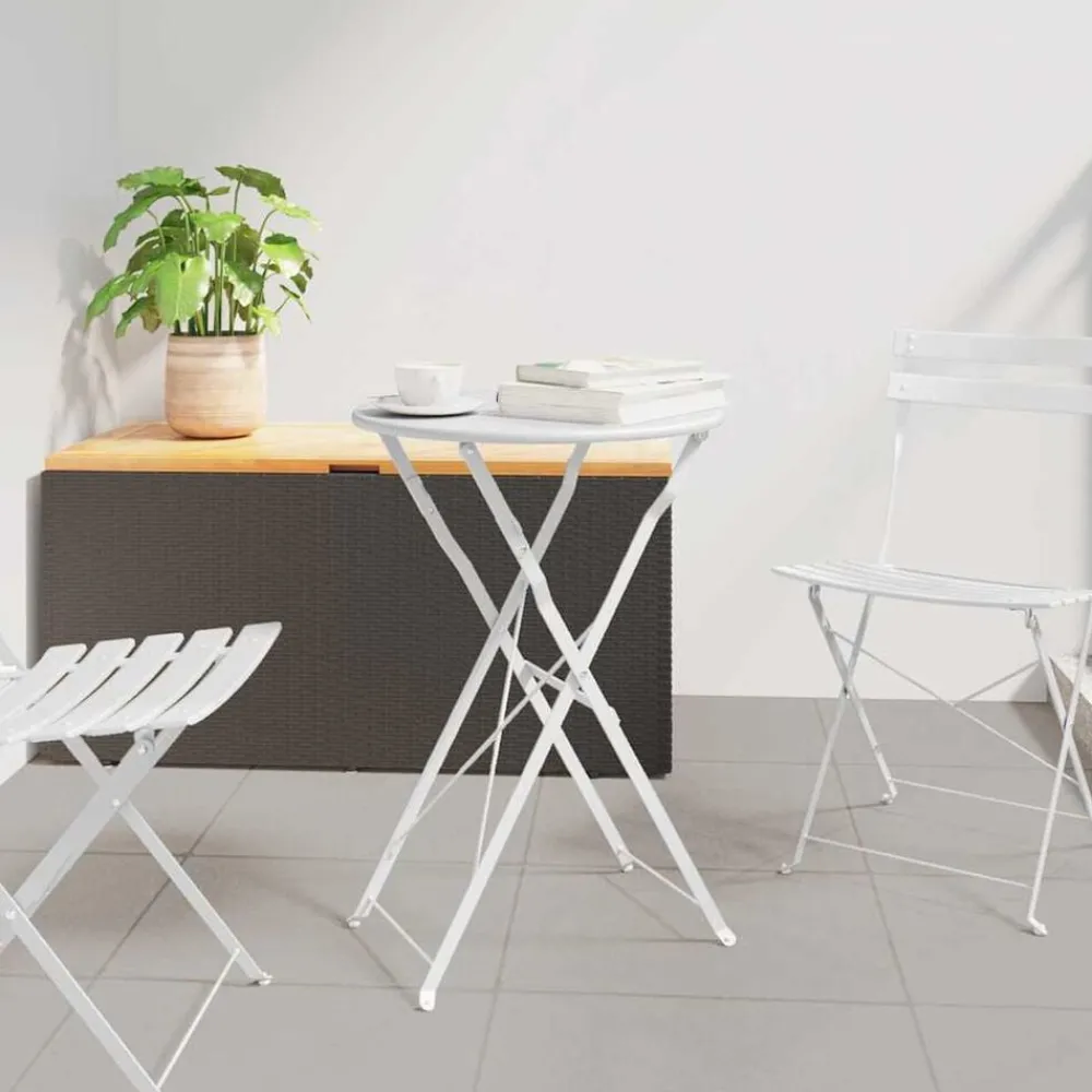 vidaXL Table bistrot Ø 50 x 71 cm Acier revêtu de poudre