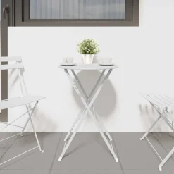 vidaXL Table bistrot Ø 50 x 71 cm Acier revêtu de poudre