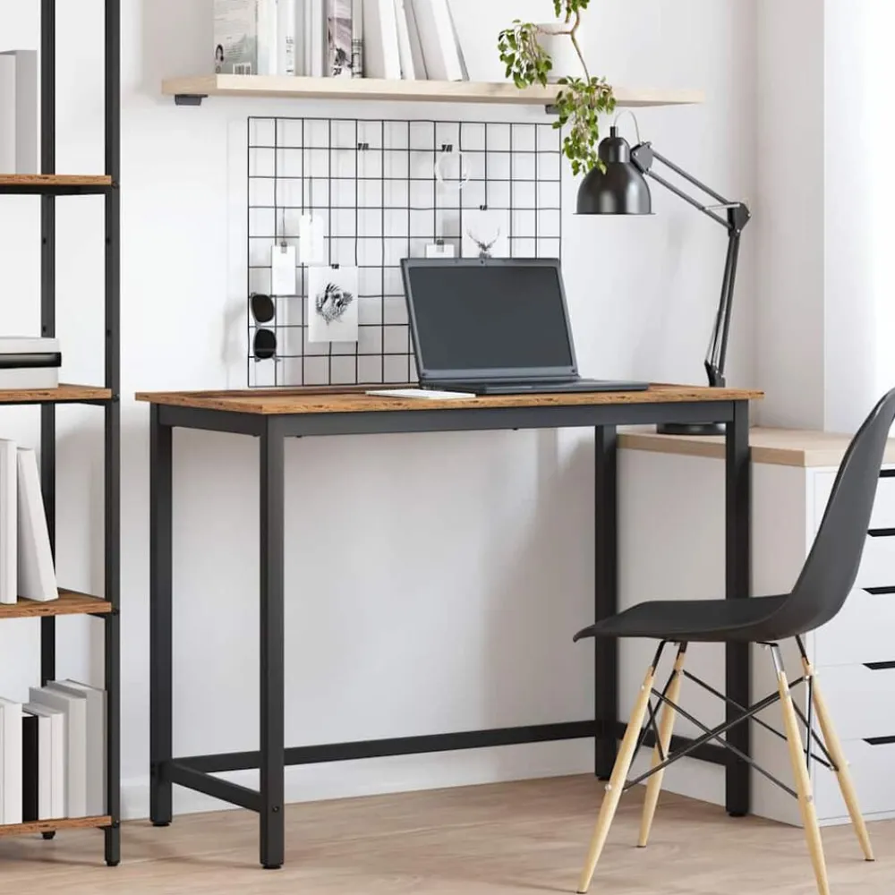 Meubles De Bureau-vidaXL table 80 x 50 x 76,5 cm Bois d'ingénierie et acier Bois ancien