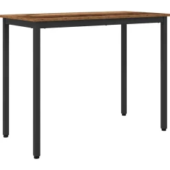 Tables-vidaXL table 100 x 50 x 76,5 cm Bois d'ingénierie et acier Bois ancien