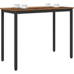 Tables-vidaXL table 100 x 50 x 76,5 cm Bois d'ingénierie et acier Bois ancien