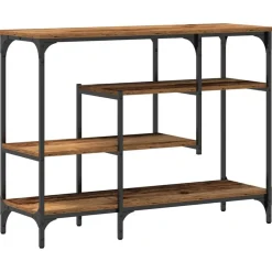 Tables-vidaXL Table Console avec étagère 100 x 35 x 75 cm Bois ancien