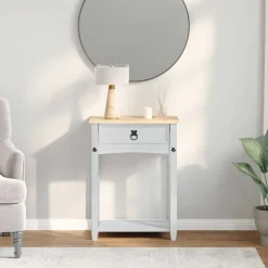 vidaXL Table console avec tiroir 55 x 35 x 73 cm Pin massif