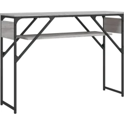 Tables-vidaXL Table console avec étagère 105x30x75 cm Sonoma gris