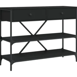 vidaXL Table console avec tiroirs et étagères bois d'ingénierie