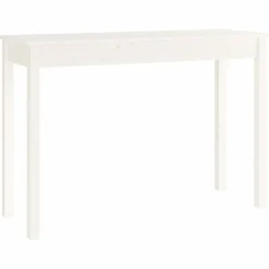 Tables-vidaXL Table console 110x40x75 cm Bois massif de pin Blanc