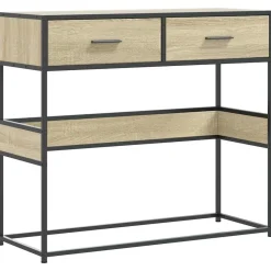 Tables-vidaXL Table console chêne sonoma 90x35x80 cm bois d'ingénierie Ch&ecirc;ne sonoma