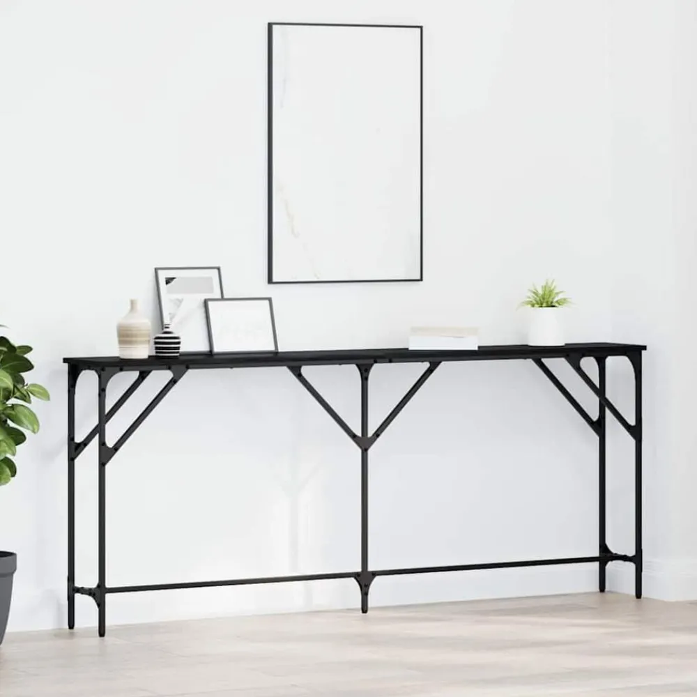 Tables-vidaXL Table console Chêne noir 180 x 23 x 75 cm Chêne noir