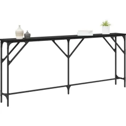 Tables-vidaXL Table console Chêne noir 180 x 23 x 75 cm Chêne noir