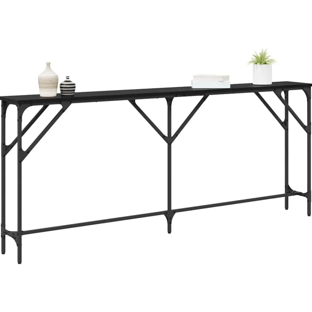 Tables-vidaXL Table console Chêne noir 180 x 23 x 75 cm Chêne noir