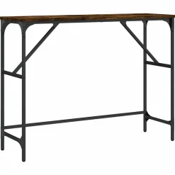 Tables-vidaXL Table console chêne fumé 100x32x75 cm bois d'ingénierie Ch&ecirc;ne fumé