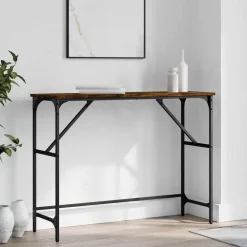 Tables-vidaXL Table console chêne fumé 100x32x75 cm bois d'ingénierie Ch&ecirc;ne fumé