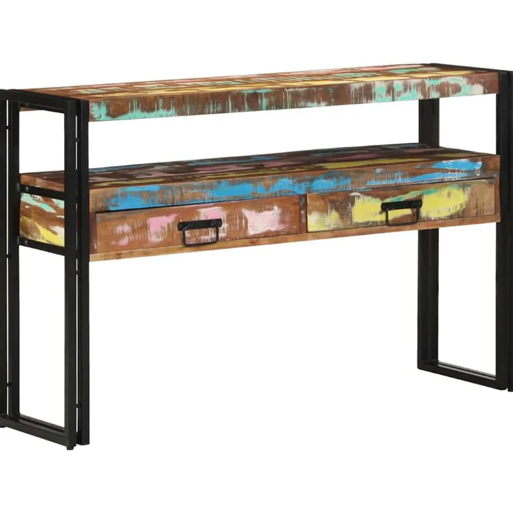 vidaXL Table console Multicolore 120 x 33 x 75 cm Bois Recyclé Solide