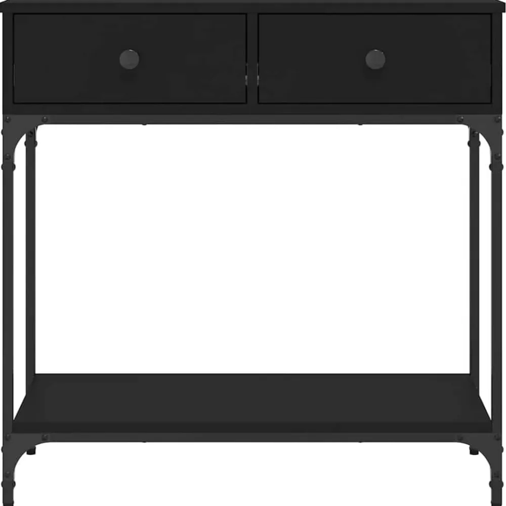Tables-vidaXL Table console 75x34,5x75 cm bois d'ingénierie Noir