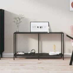 vidaXL Table console 140x35x75,5 cm Verre trempé