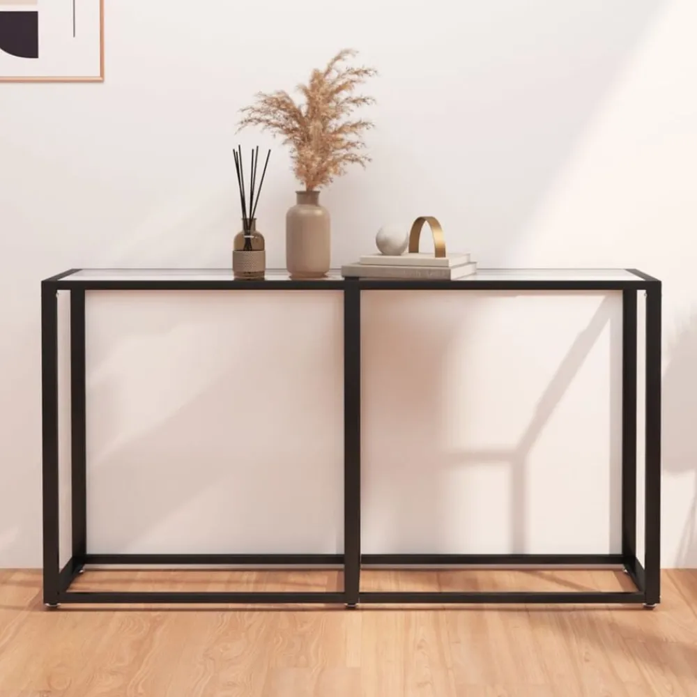 vidaXL Table console 140x35x75,5 cm Verre trempé