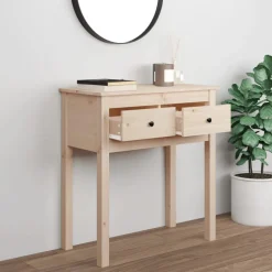 Tables-vidaXL Table console 70x35x75 cm Bois massif de pin Naturel