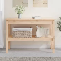 Tables-vidaXL Table console 110x40x75 cm Bois massif de pin Naturel