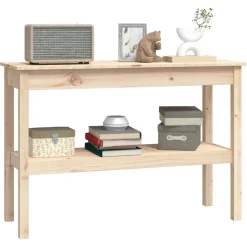 Tables-vidaXL Table console 110x40x75 cm Bois massif de pin Naturel
