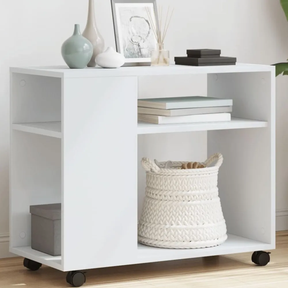 vidaXL Table d'appoint avec roues 70x35x60 cm bois d'ingénierie
