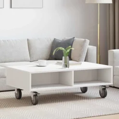vidaXL Table d'appoint avec roues 90 x 50 x 30 cm
